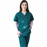 T3011 - Classic V-Neck top with 4 pockets (2X - 8X)